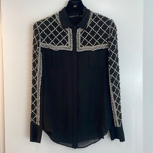 Balmain x H&M pearl crystals blouse